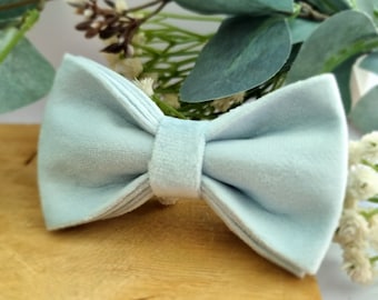 Baby blue velvet dog bow tie Dog Bow | Mint blue |  Light teal  | Wedding dog bow | Martingale bow tie | Adjustable dog bow | Detachable