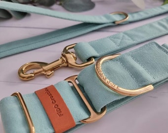 Mint Green martingale collar | Pastel green | Water resistant | Greyhound collar | Whippet collar | training collar | Rose Gold