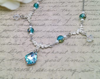 Bridgerton inspired Penelope Featherington Necklace, Regency period handmade jewelry, bridal necklace