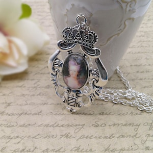 Marie Antoinette Silver Pendant Necklace, Eighteenth Century French Royalty, Queen of France