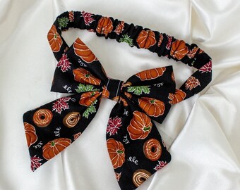 Fall Pumpkin Dog Bow or Dog Bow Tie, Autumn Leaves Sailor Dog Bows, Dog Bowtie, Bows for Dogs, Dog Mom Gift
