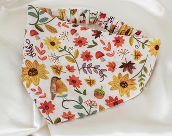 Floral Fall Dog Bandana with Elastic Strap