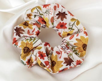 Fall Floral Hair Scrunchy
