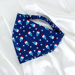 Patriotic Popsicle Dog Bandana, Blue 4th of July Dog Scarf, Pet Handkerchief, Pet Accessories, Dog Lover Gift, Fourth of July Gifts