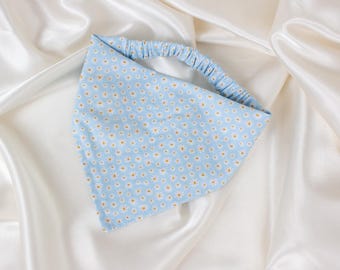 Daisy Floral Dog Bandana, Pastel Blue