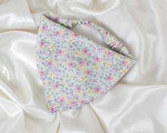 Sage Pastel Floral Dog Bandana with Watercolor Flowers