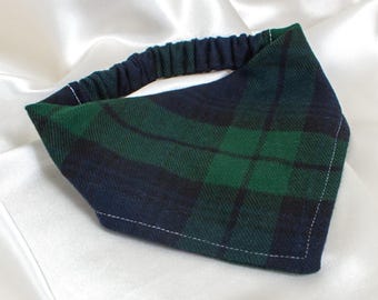 Flannel Dog Bandana, Green Plaid Dog Scarf, Pet Handkerchief for Winter, Christmas Gifts, Dog Lover Gift, Fall Dog Bandana, Autumn