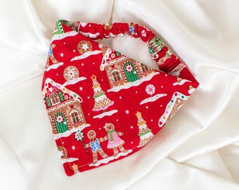 Christmas Gingerbread House Dog Bandana for Winter
