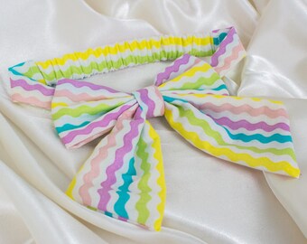 Easter Dog Bow, EASY Elastic Dog Bow Tie, Sailor Dog Bows for Spring, Pastel Bows for Dogs, Dog Bowtie, Easter Gifts