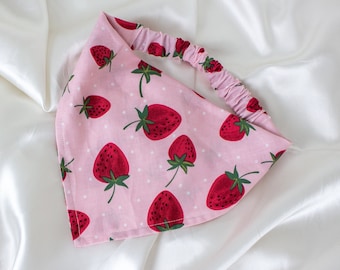 Pink Strawberry Dog Bandana