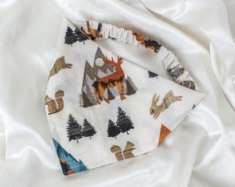 ADVENTURE Woodland Forest Tree Dog Bandana, Camping Mountain Dog Scarf, Rustic Pet Handkerchief, Pet Accessories, Woodland Puppy Bandana