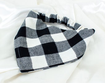 Buffalo Check Flannel Dog Bandana, COZY Plaid Fall Dog Scarf, Dog Mom Gift, Pet Handkerchief