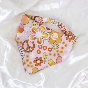 Retro Daisy Dog Bandana, Groovy, Hippie, Floral