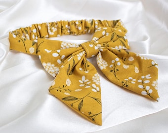 Slip On Mustard Floral Dog Bow