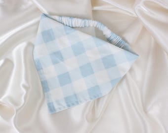 Blue Gingham Plaid Dog Bandana