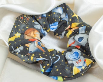 Outer Space Scrunchie, Solar System Scrunchy, Scrunchies, Celestial, VSCO Girl, Stars, Hair Ties, 90s Clothing, Gift for Her