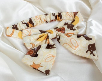 Beige Cowgirl Dog Bow or Dog Bow Tie, Western Dog Bows, Horse Girl Bows for Dogs, Farm Girl Dog Bowtie, Dog Clothes