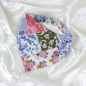 Patchwork Quilt Dog Bandana, Floral, Gingham