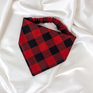 Buffalo Plaid Flannel Dog Bandana for Fall