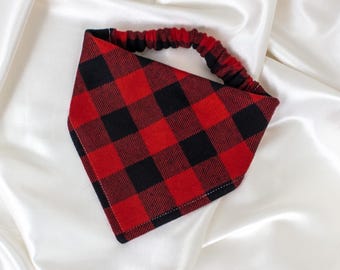 Buffalo Plaid Flannel Dog Bandana for Fall