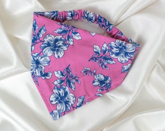 Pink Floral Dog Bandana