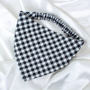 Checkered Dog Bandana, Black and White Dog Scarf, Dog Gifts, Pet Accessories, Pet Handkerchief image 1