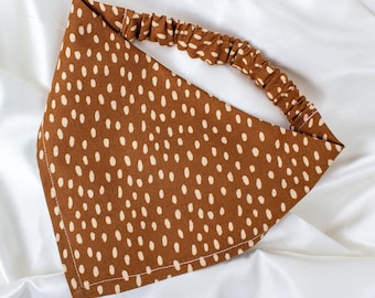 Burnt Orange Dog Bandana with Beige Dots