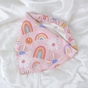 Groovy Retro Daisy Dog Bandana, Pink, Floral