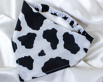 Western Cowgirl Dog Bandana with Cow Print