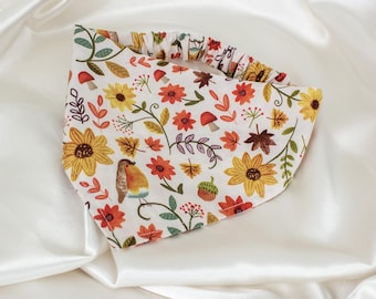 Floral Fall Dog Bandana with Elastic Strap