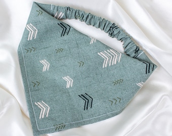 Green Chevron Dog Bandana with Elastic Strap