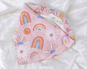 Groovy Retro Daisy Dog Bandana, Pink, Floral