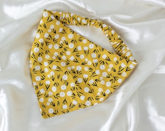 Mustard Floral Dog Bandana with Wildflowers
