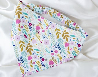 White Floral Dog Bandana