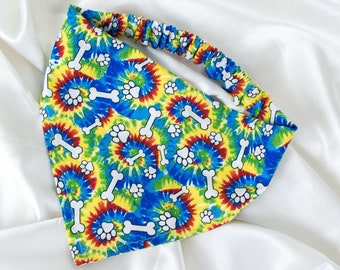 Rainbow Tie Dye Dog Bandana