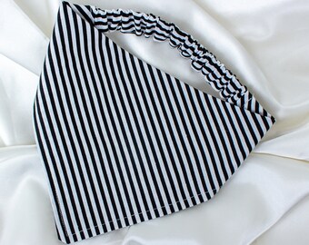 Striped Dog Bandana, Black and White