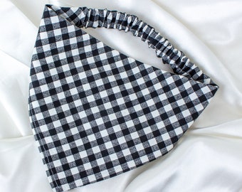 Checkered Dog Bandana, Black and White