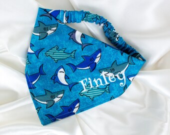 Embroidered Baby Shark Dog Bandana for Boy Dog, Personalized