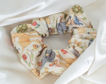 ADORABLE Woodland Critters Scrunchie, Woodland Animals and Mushroom Scrunchy , Cute Owl and Deer Scrunchies, Gift for Her, Hair Ties