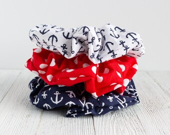 Anchor pattern scrunchie