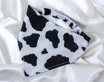 Western Dog Bandana, Cowgirl Dog Scarf, Farm Girl Pet Handkerchief, Cow Print Dog Clothes, Horse Girl Gift