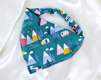 Outdoors Camping Dog Bandana, Summer Dog Scarf, Adventure Pet Accessories, Green Dog Clothes, Dog Lover Gift, Dog Mom Gift