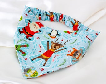 Santa and Elves Elastic Dog Bandana, Christmas Dog Mom Gift, Dog Scarf, Stocking STuffer