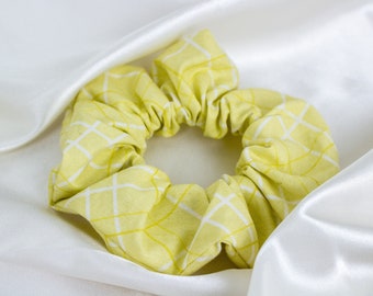 Yellow Plaid Scrunchy, Cute Scrunchie, Best Friend Gift, Hair Ties, Hair Accessories, 90s Clothing