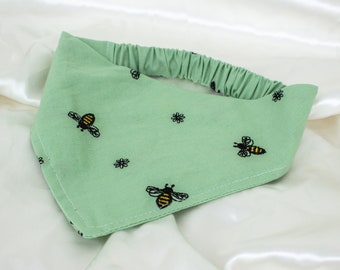 Embroidered Bee Dog Bandana, Bumble Bee Dog Scarf, Honey Bee Pet Handkerchief, Spring Dog Clothes