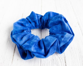 Blue Tie Dye Scrunchie, Acid Wash