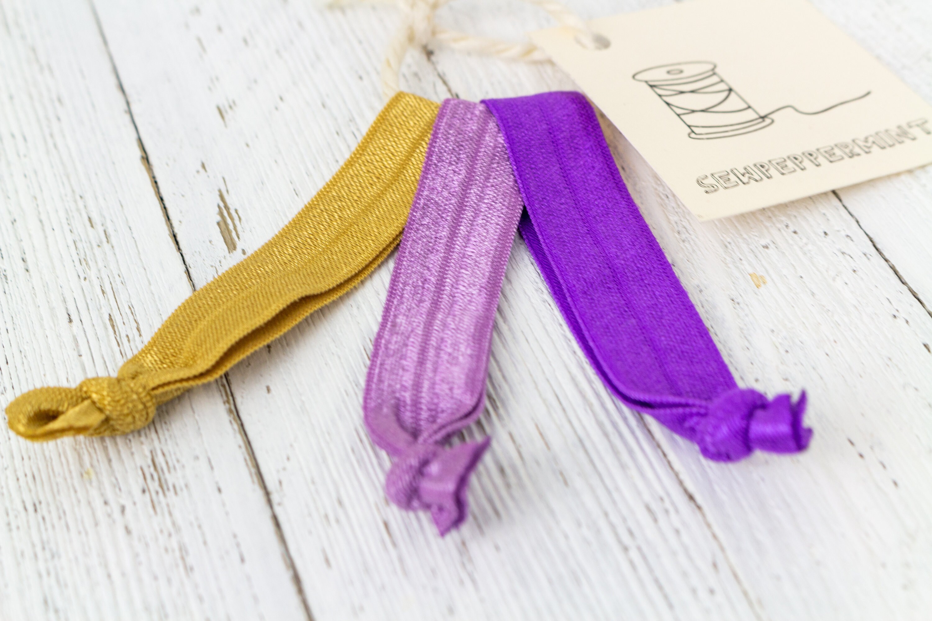 Gold and Purple Hair Ties - wide 7