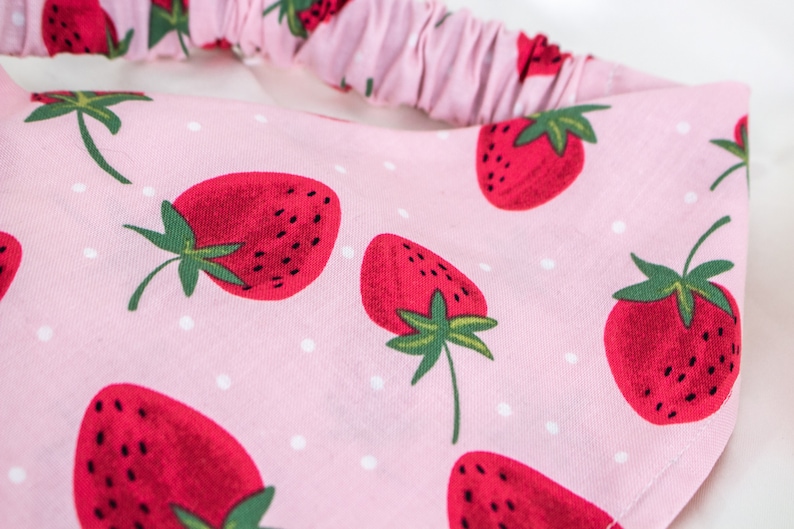 Pink Strawberry Dog Bandana, Elastic Dog Scarf, Summer Strawberries Pet Handkerchief, Pet Accessories, Dog Mom Gift, Dog Lover Gift image 4