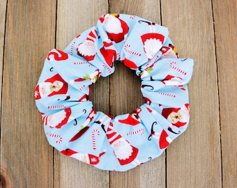 Santa Scrunchie, Blue Christmas Scrunchy