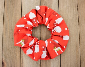 Mrs Claus Mr Santa Claus Red Christmas Scrunchie